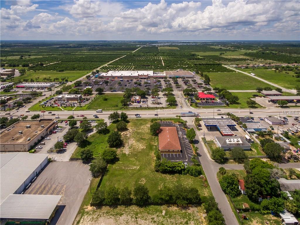 Aerial view of vacant land in Florida.