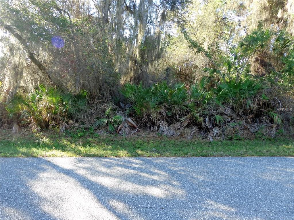 Overgrown lot with trees and grass.