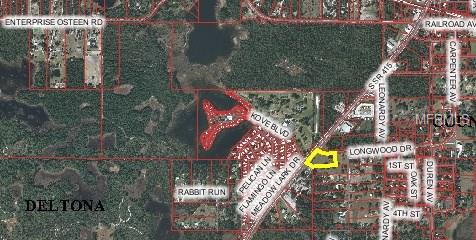 Aerial map of Deltona, Florida with roads.