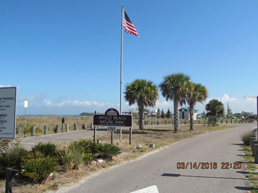 Apollo Beach Nature Park with American flag.