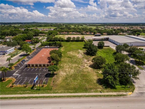 Aerial view of vacant land for sale.