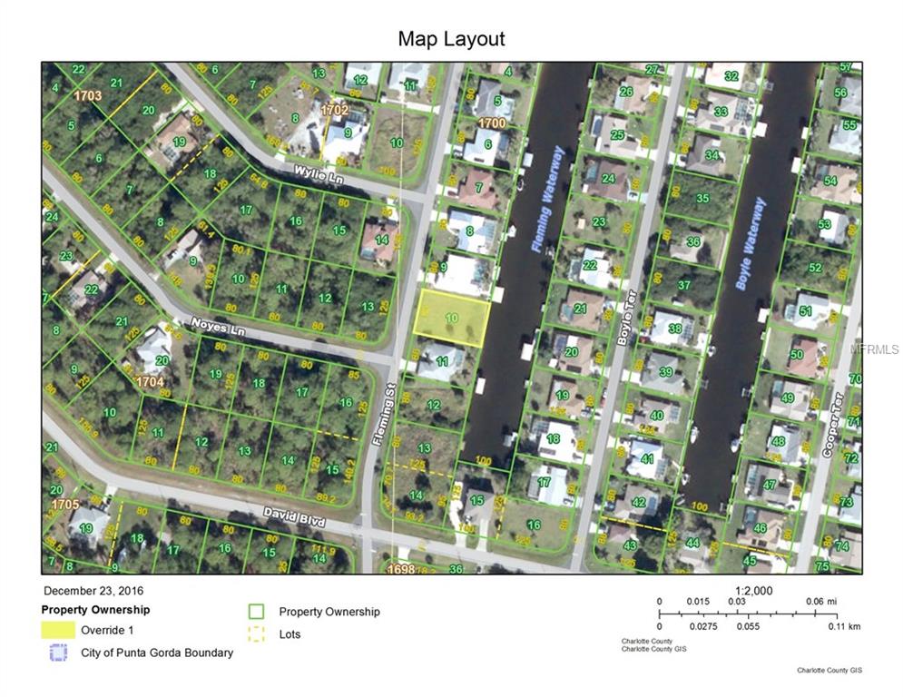 Map of Punta Gorda property lots.