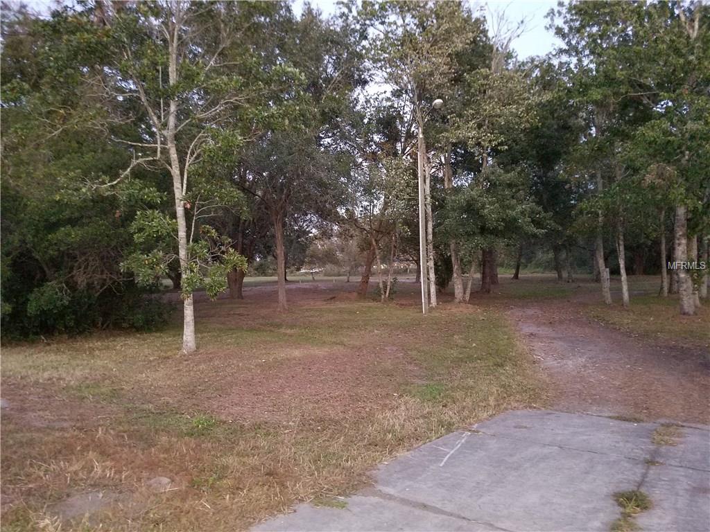 Grass field with trees and a path.