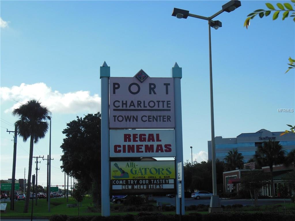 Port Charlotte Town Center sign with Regal Cinemas.