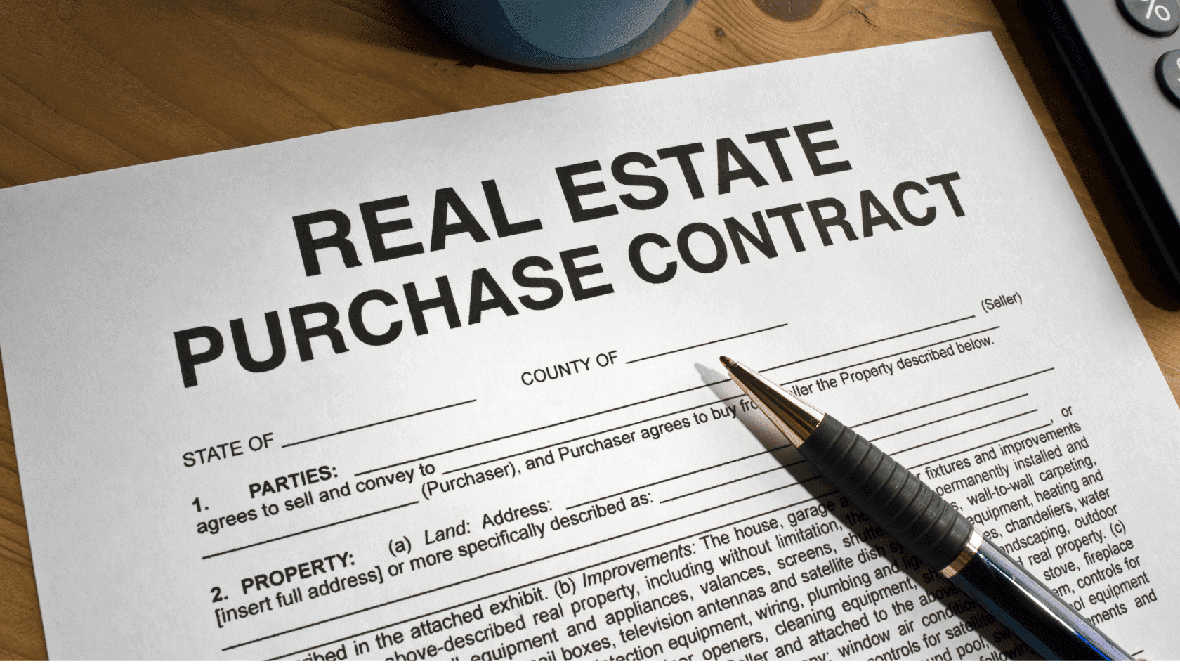 Real Estate Purchase Contract form.