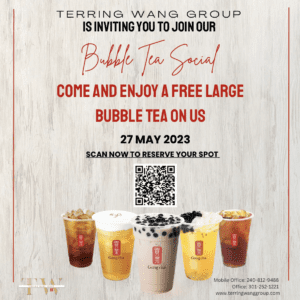 Free bubble tea social event on May 27th.