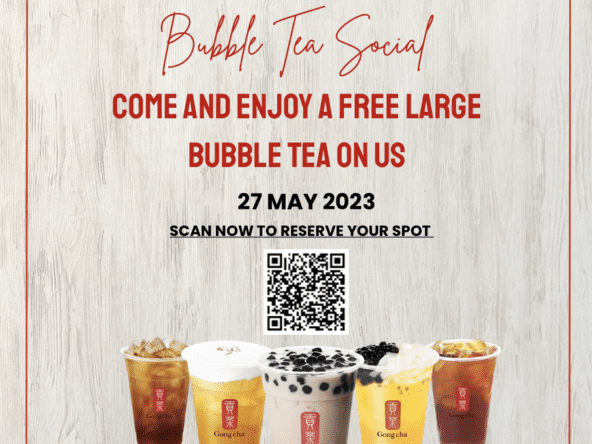 Free bubble tea social event on May 27th.