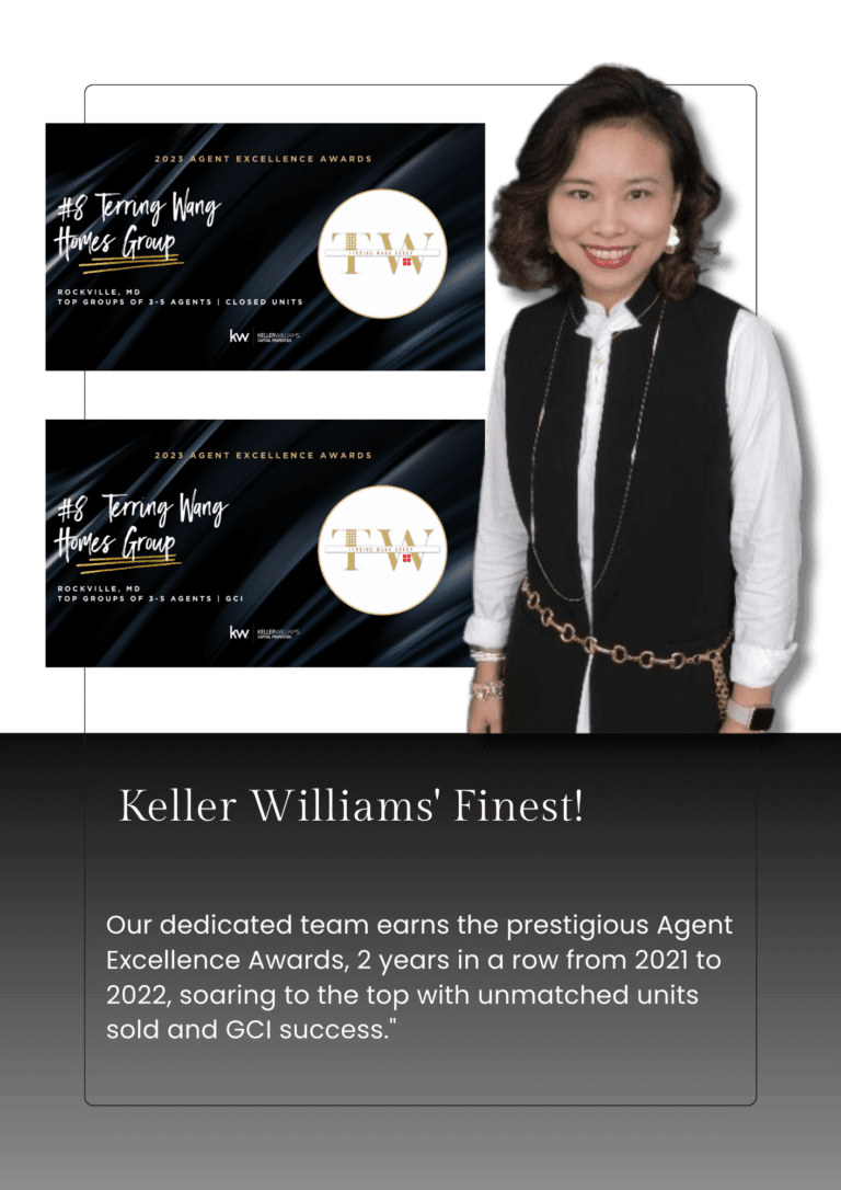 Woman smiling with Keller Williams award.