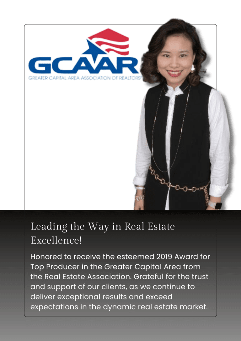 Woman smiling, 2019 award, real estate excellence.