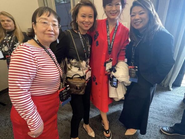 Women posing on Business Trip to San Diego