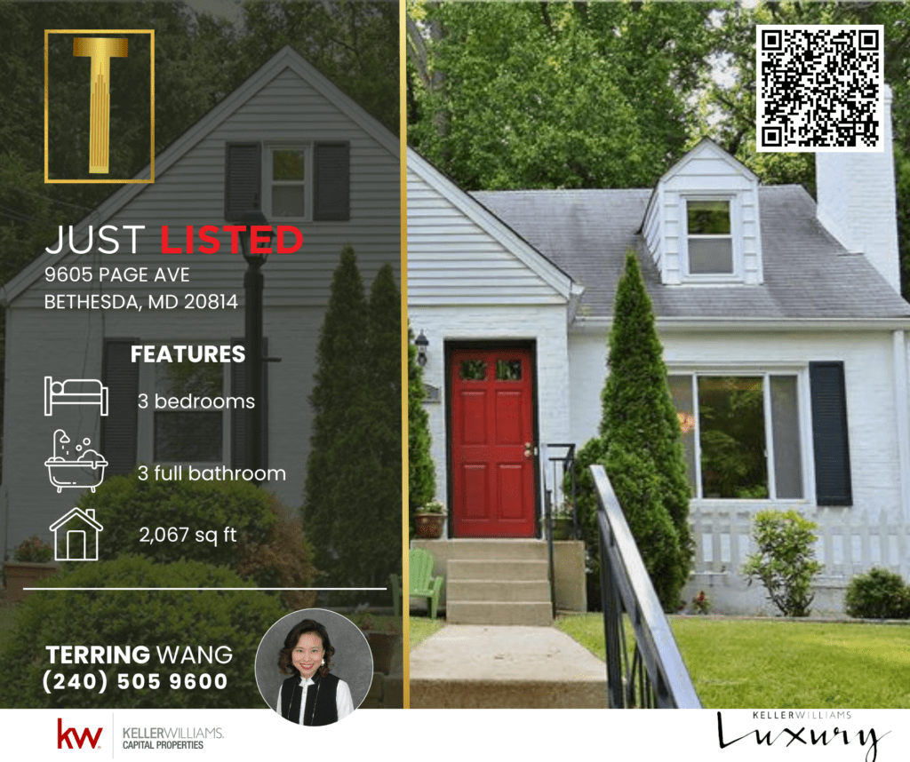 Just Listed 9605 Page Ave, Bethesda, MD 20814 flyer