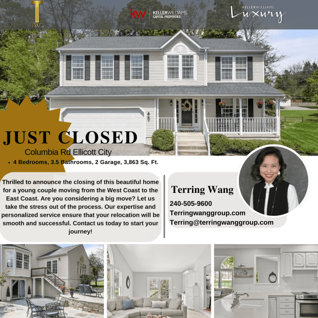 Just closed home in Ellicott City, MD.