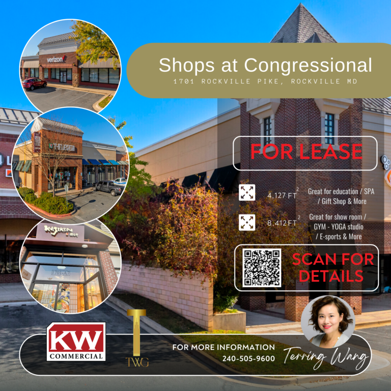 Shops at Congressional for lease in Rockville MD.