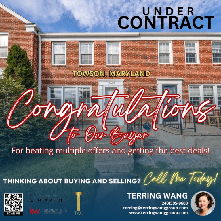 Red brick house under contract in Towson, MD.